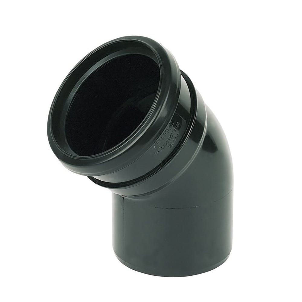 Product image for 110mm Floplast Soil 135° (45°) Bend Single Socket Black