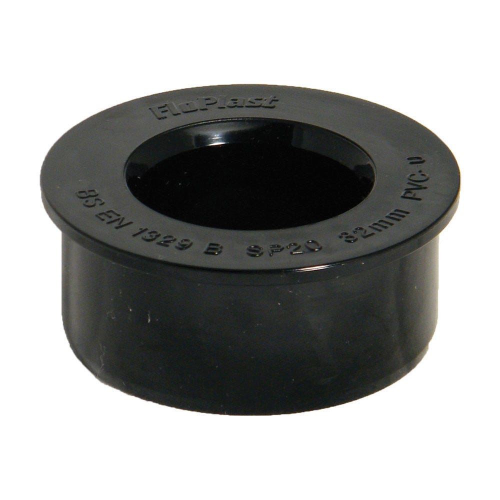 Product image for 32mm Floplast ABS Soil Solvent Waste Boss Adaptor Black