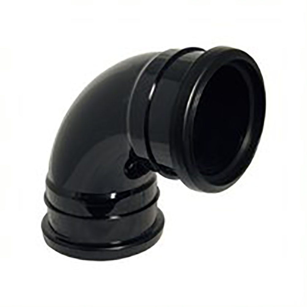Product image for 110mm Floplast Solvent Soil 92.5° (87.5°) Bend Double Socket Black