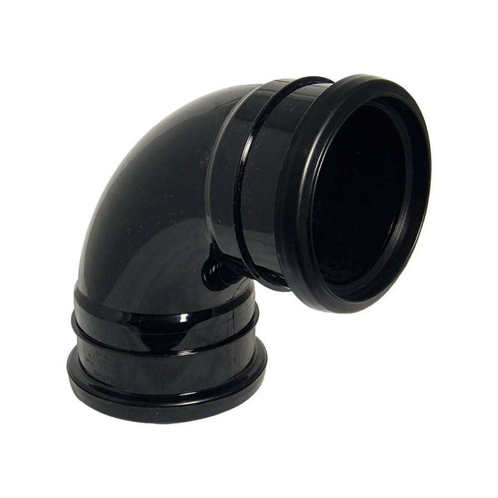 Product image for 110mm Floplast Soil 92.5° (87.5°) Bend Double Socket Black
