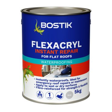 Product image for Bostik Flexacryl Instant Waterproof Compound 5kg Grey