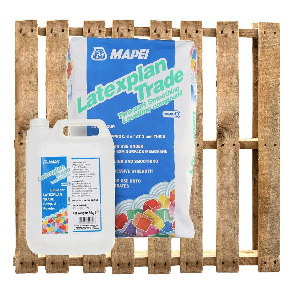 Image of Mapei Latexplan Trade 2 Part Floor Levelling Compound 1mm To 10mm 30kg Pack Of 40