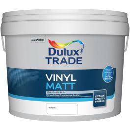 Product image for Dulux Trade Vinyl Matt Paint White 10ltr