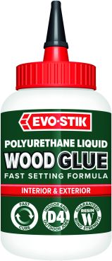 Product image for Evo-Stik Resin W 5 Minute Polyurethane Waterproof Wood Adhesive D4 Clear 500ml