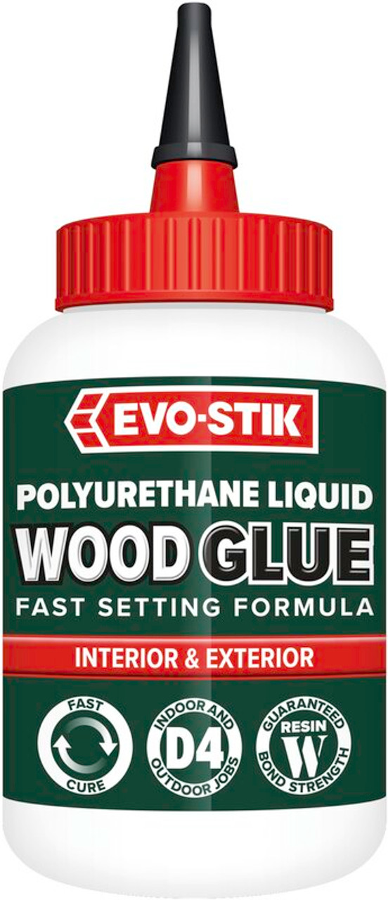 Product image for Evo-Stik Resin W 5 Minute Polyurethane Waterproof Wood Adhesive D4 Clear 500ml