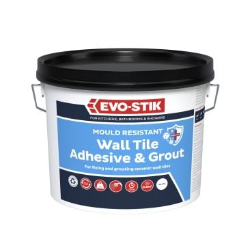 Product image for Evo-Stik Waterproof Wall Tile Adhesive & Grout White Economy