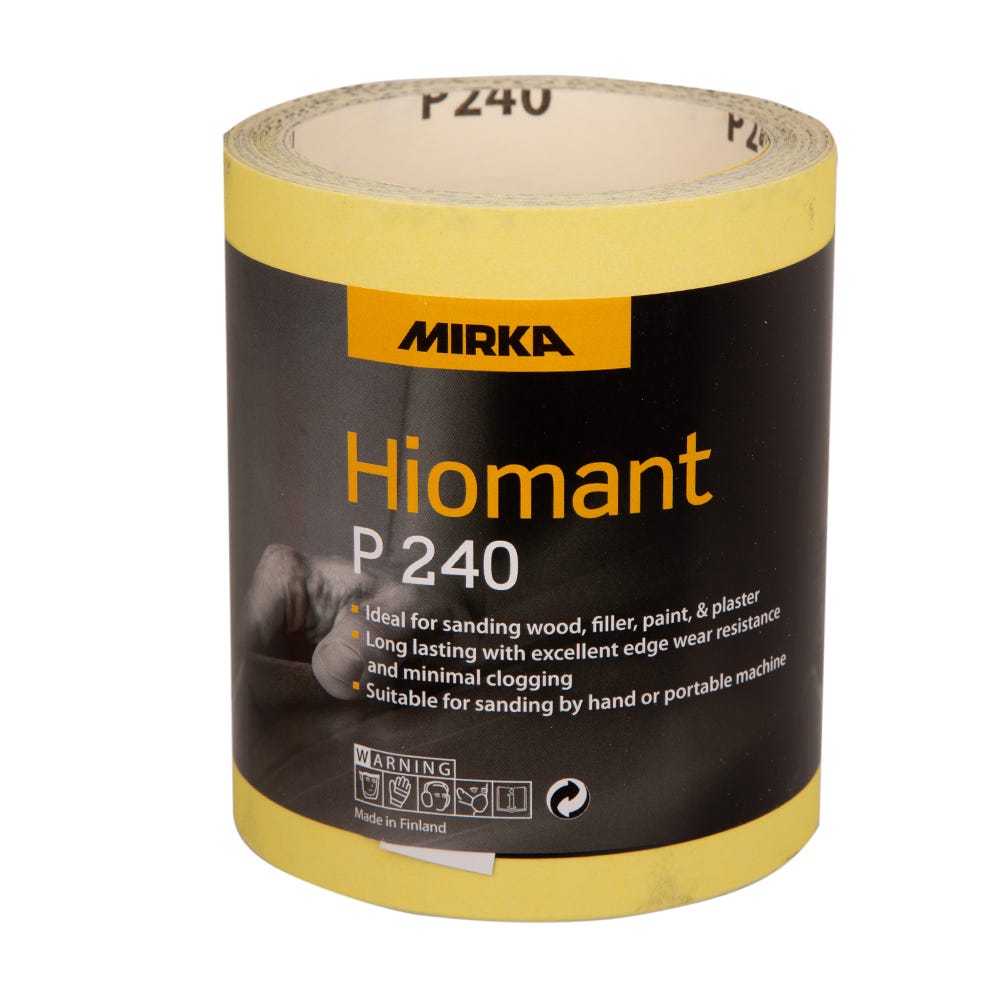 Product image for Mirka Yellow Hiomant Sandpaper P240 115mm X 10m Roll