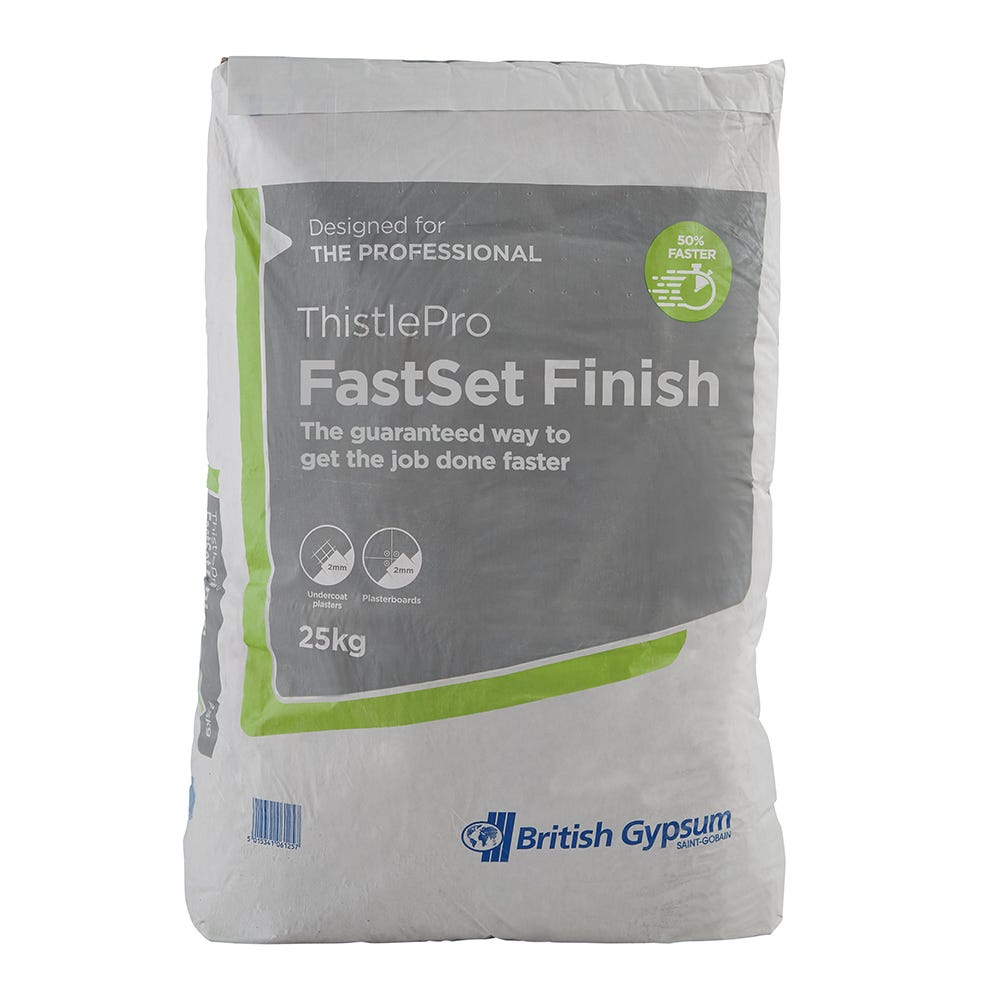 Product image for British Gypsum Thistlepro Fastset Finish Plaster 25kg