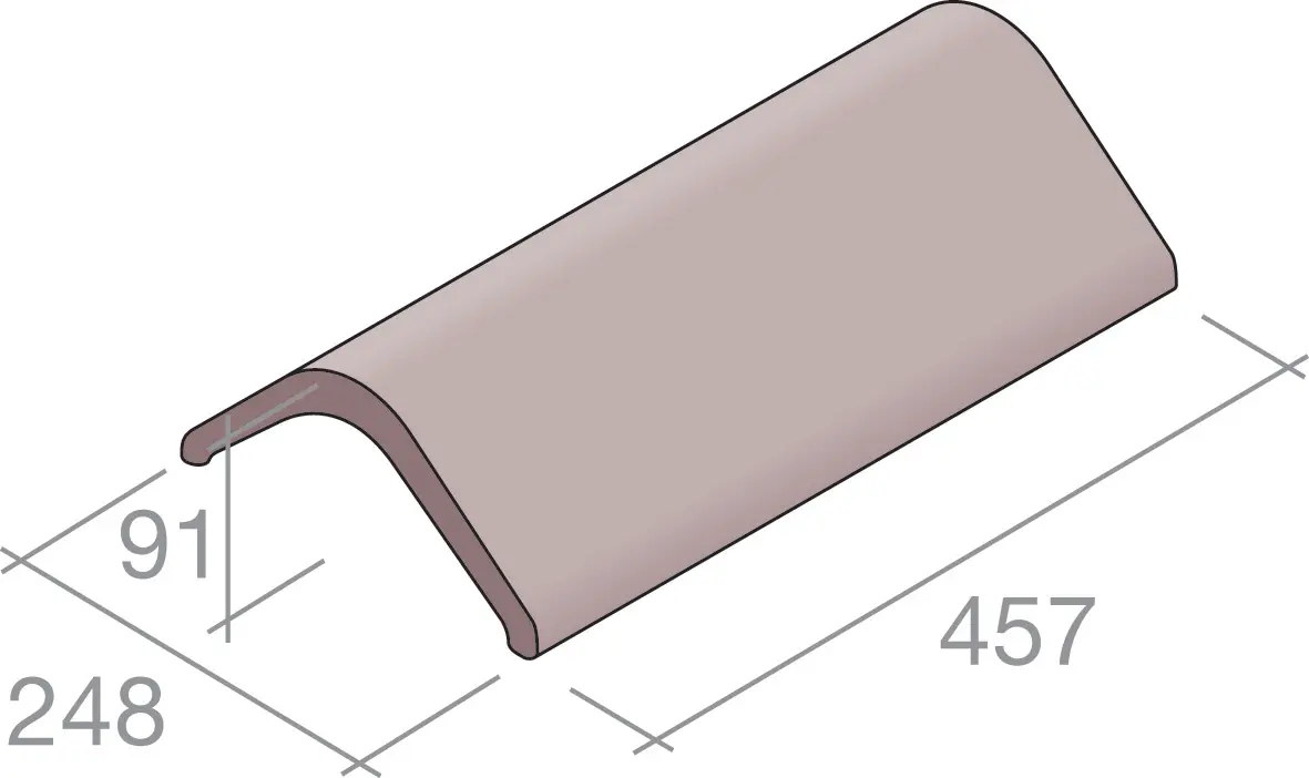 Product image for Marley Modern Angled Ridge Tile Concrete Smooth Grey 457mm X 248mm