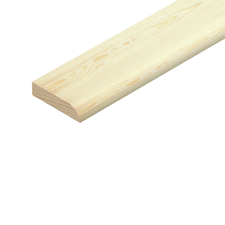 Image of Natural Pine Flat D-shaped Moulding (L)2.4m (W)34mm (T)8mm
