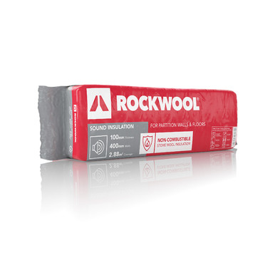Product image for Rockwool Sound Insulation Slab - 1200mm X 400mm X 100mm (Pack of 6)
