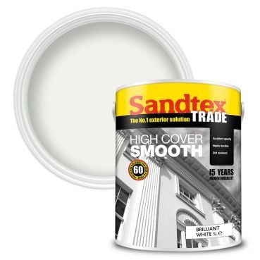 Image of Sandtex Highcover Masonry Paint Brilliant White 5L
