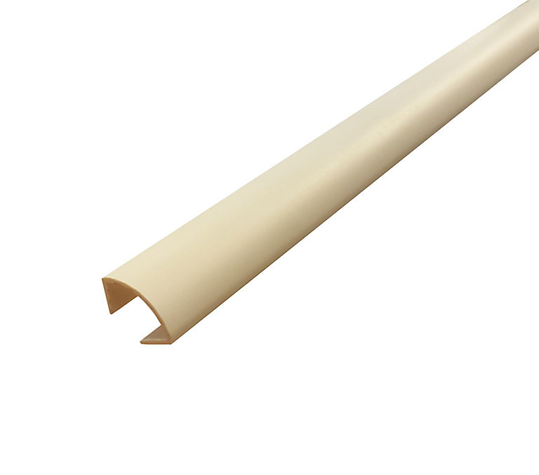 Image of White Polyvinyl chloride (PVC) Quadrant Moulding (L)2.4m (W)18mm (T)18mm