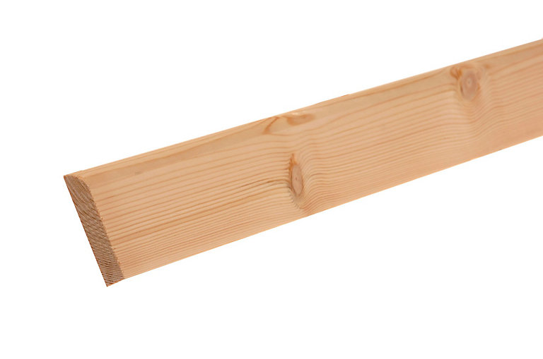 Product image for Metsä Wood Planed Pine Rounded Skirting board (L)2.4m (W)69mm (T)15mm