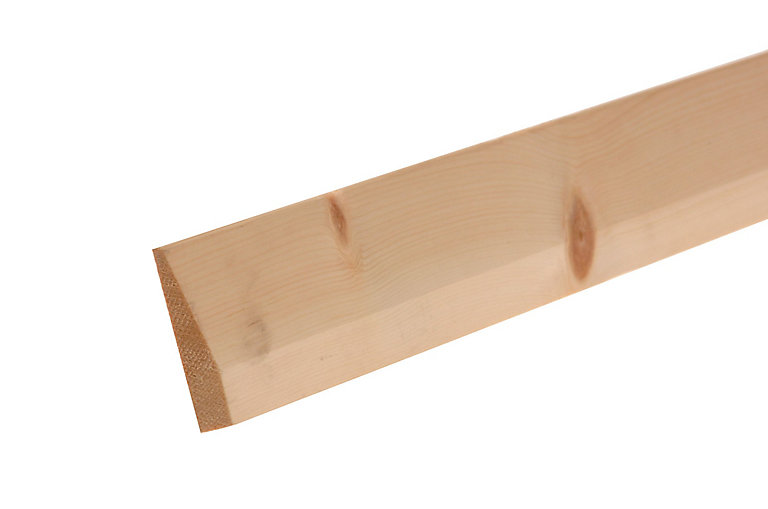 Image of Metsä Wood Planed Pine Chamfered Skirting board (L)2.4m (W)94mm (T)15mm