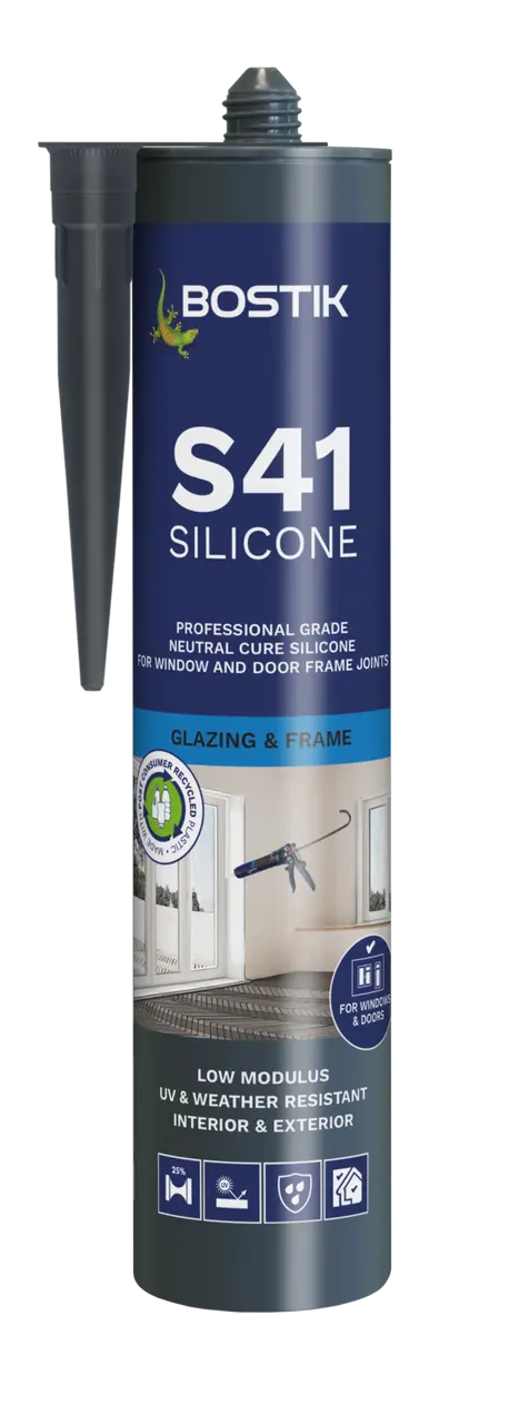 Product image for Bostik Pro Sealant S41 Window & Door Frame Silicone Anthracite 310ml