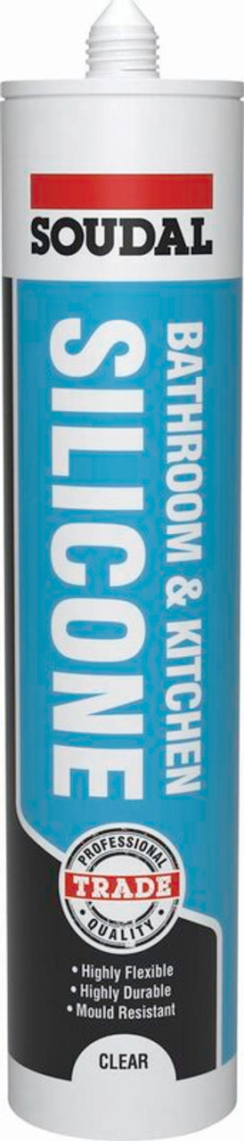 Product image for Soudal Bathroom & Kitchen Sanitary Silicone Clear 290ml (144383)