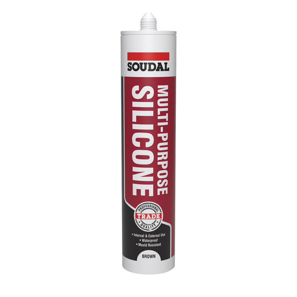Product image for Soudal Multi-Purpose Silicone Brown 270ml (116713)