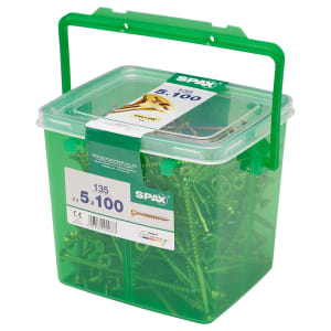 Product image for SPAX Flat Countersunk Pozi Screws Yellox Coated 5.0 x 100mm (135 Pack)