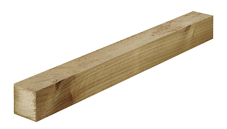 Image of Treated Sawn Treated Stick timber (L)2.4m (W)50mm (T)47mm, Pack of 8