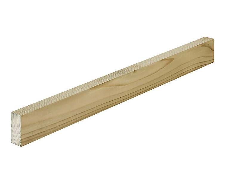Image of Rough Sawn Treated Stick timber (L)1.8m (W)38mm (T)22mm, Pack of 16