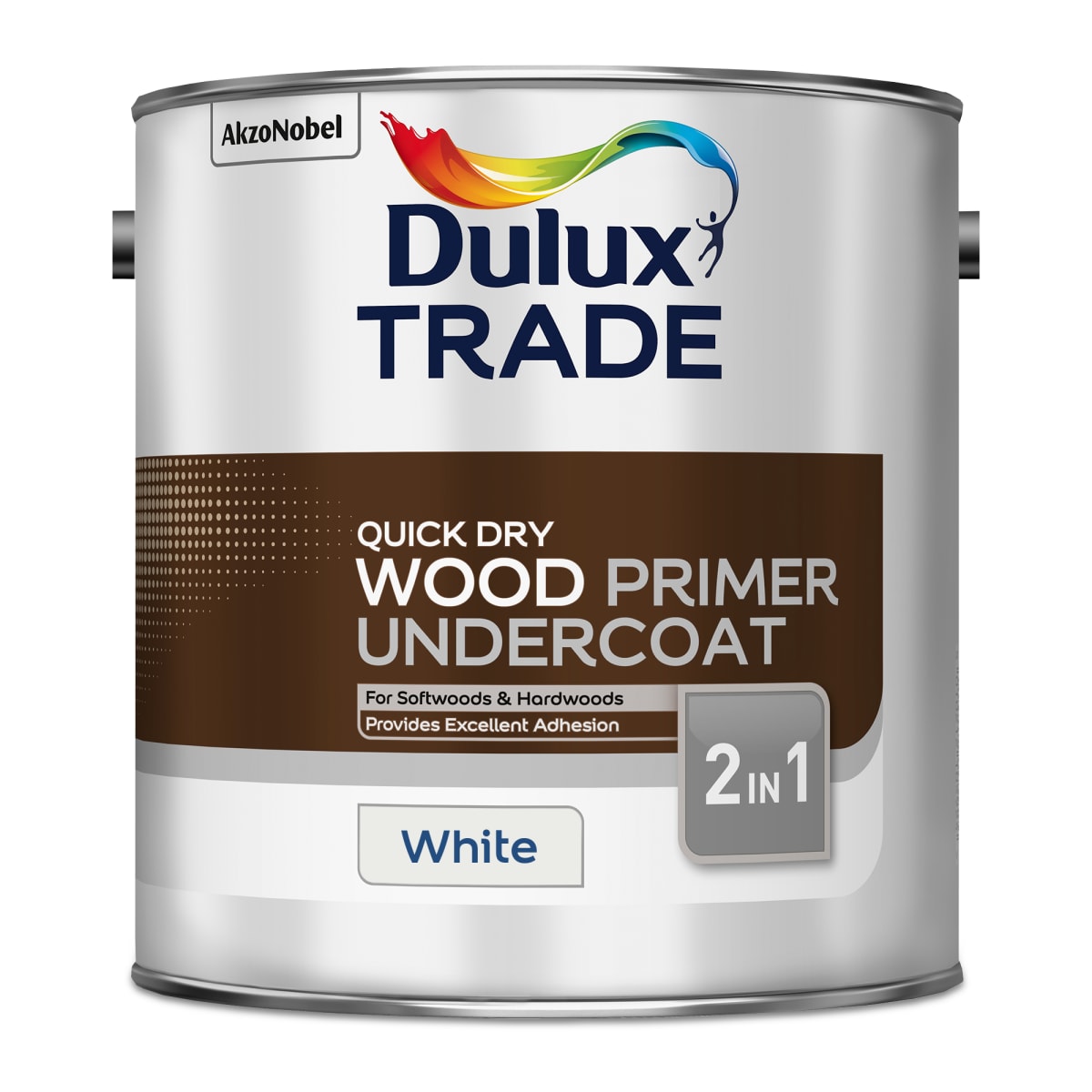 Image of Dulux Trade Quick Dry Wood Primer Undercoat White 2.5l