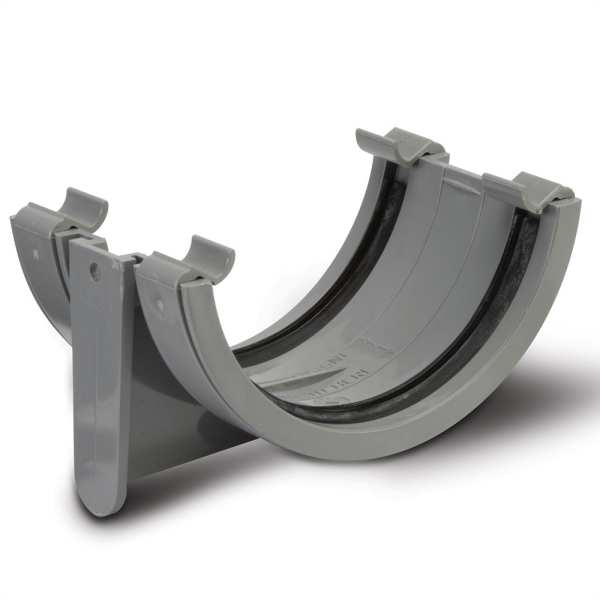 Product image for Half Round Gutter Union Bracket Grey 112mm