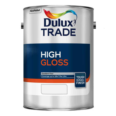Product image for Dulux High Gloss Pure Brilliant White 1L, Solvent Based, 18 sq m/l Coverage Area