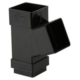 Image of Square Downpipe Branch 112.5 Black 65mm