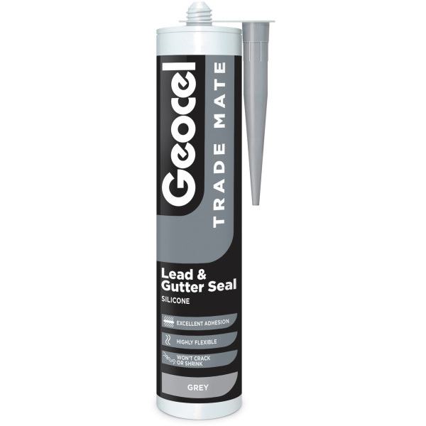 Product image for Geocel Trade Mate Lead & Gutter Seal Silicone Sealant Grey 310ml