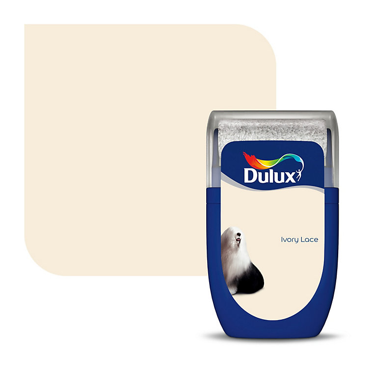 Product image for Dulux Standard Ivory lace Matt Emulsion paint, 30ml