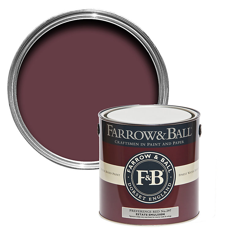 Product image for Farrow & Ball Estate Preference red No.297 Matt Emulsion paint, 2.5L