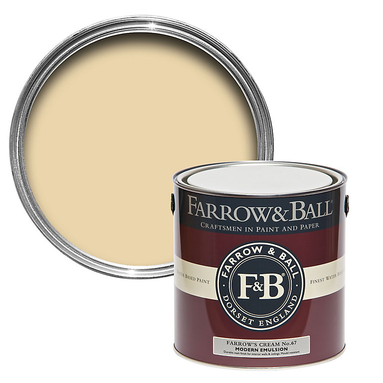 Product image for Farrow & Ball Modern Farrow's cream No.67 Matt Emulsion paint, 2.5L