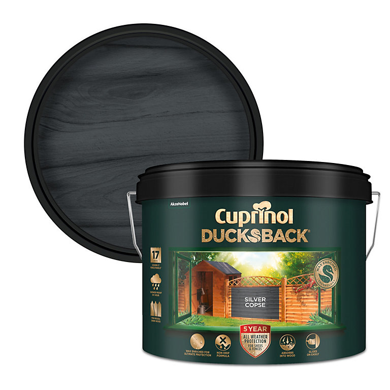Product image for Cuprinol Ducksback Silver copse Matt Exterior Wood paint, 9L