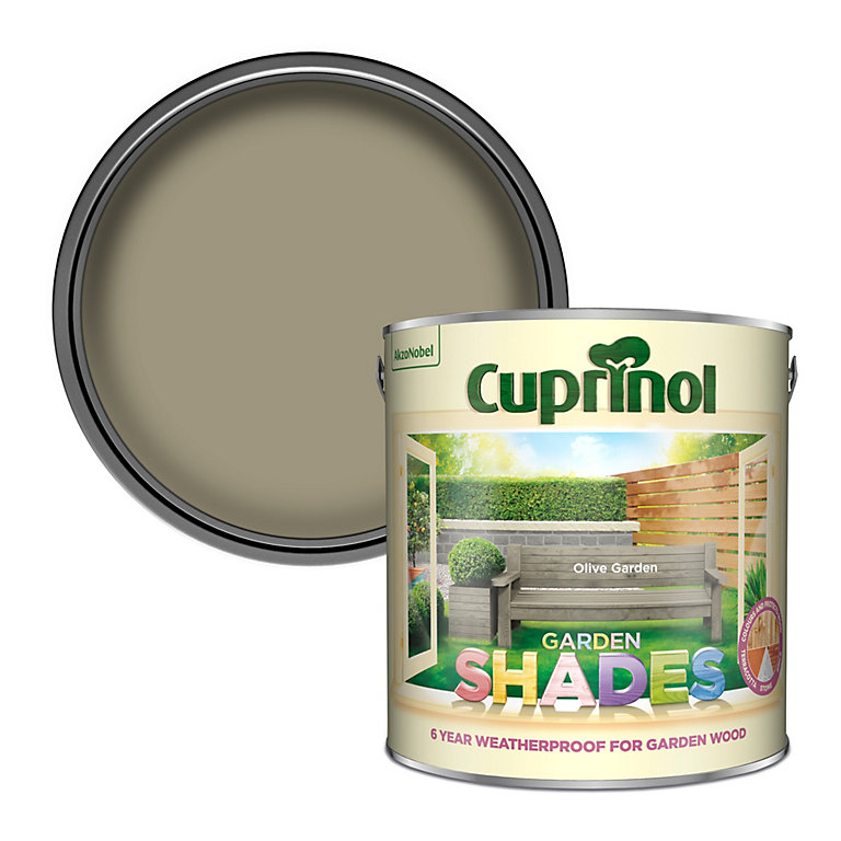Product image for Cuprinol Garden shades Olive garden Matt Multi-surface Exterior Wood paint, 2.5L Tin
