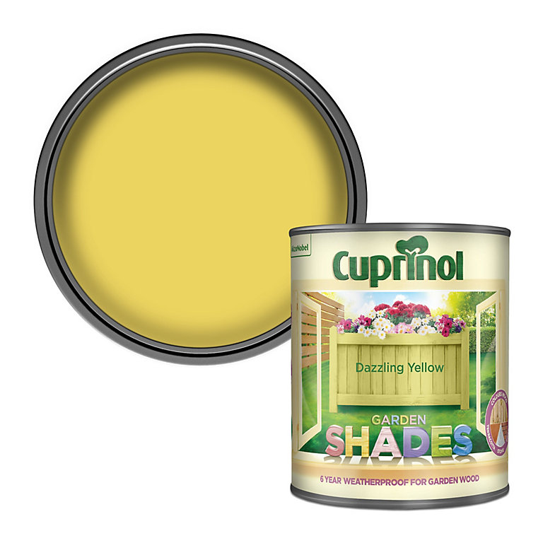 Product image for Cuprinol Garden shades Dazzling yellow Matt Multi-surface Exterior Wood paint, 1L Tin