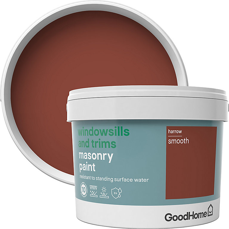 Product image for GoodHome Windowsills & trims Harrow Smooth Matt Masonry paint, 2.5L