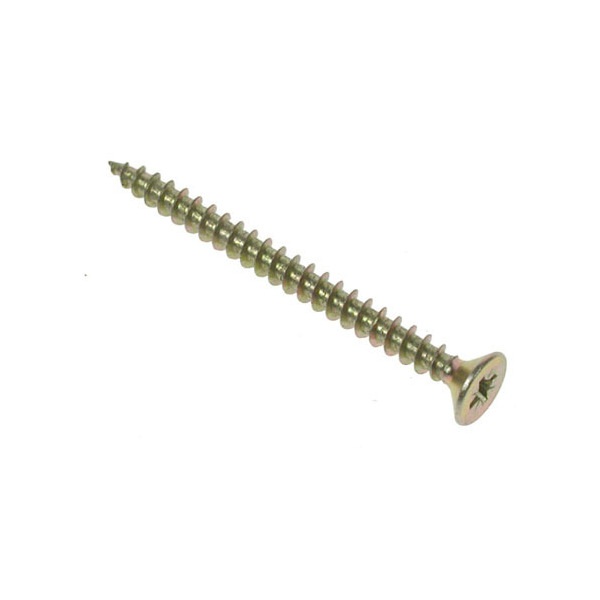Product image for OJ TQ Woodscrew Recessed Csk Hardened Single Thread BZP&Y 4.00x35 200pk